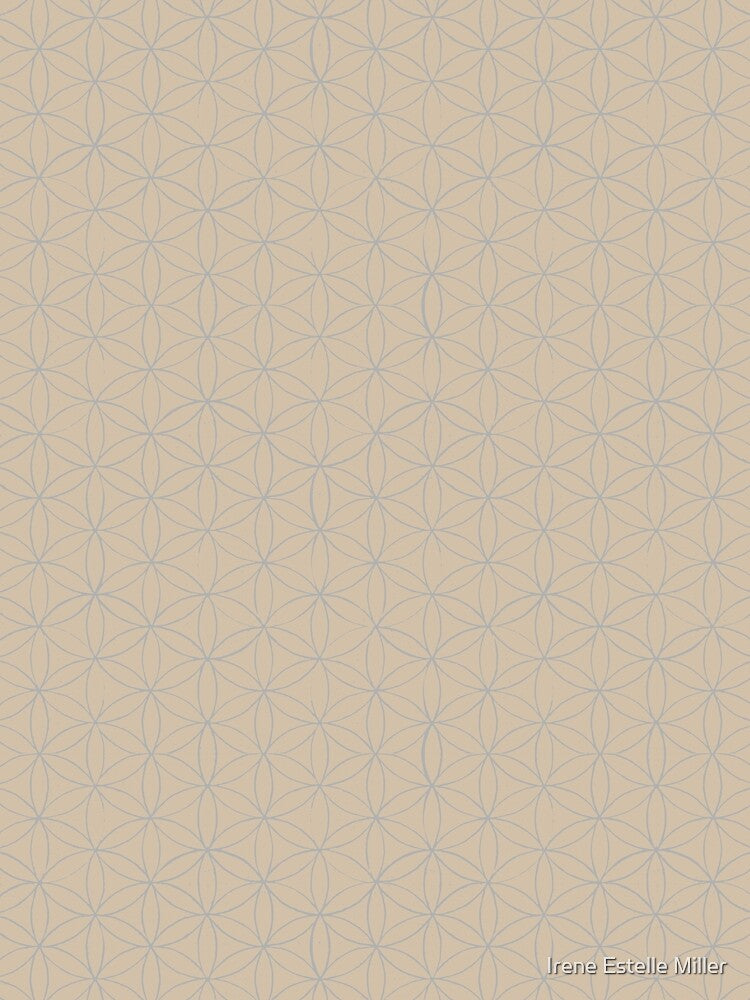Flower of Life Linocut Pattern - Dove + Fog by Irene Estelle