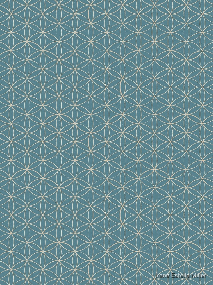 Flower of Life Linocut Pattern - Peacock + Dove by Irene Estelle