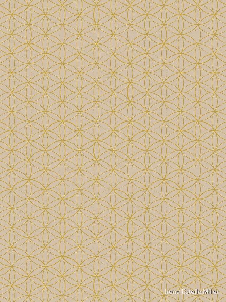 Flower of Life Linocut Pattern - Dove + Saffron by Irene Estelle