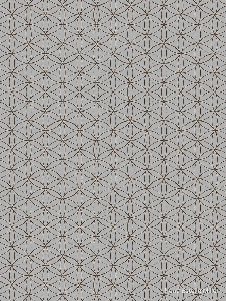 Flower of Life Linocut Pattern - Fog + Earth by Irene Estelle