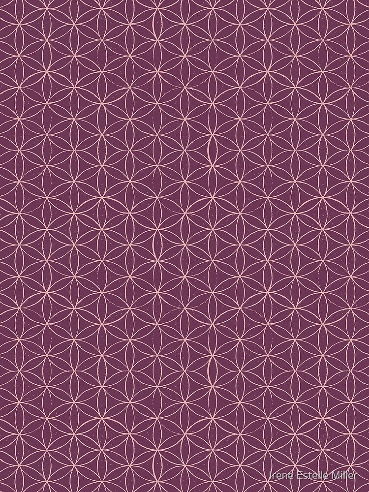 Flower of Life Linocut Pattern - Beet + Rose by Irene Estelle