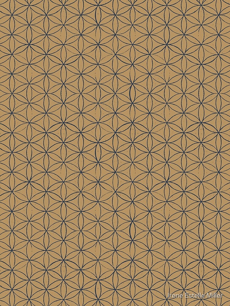 Flower of Life Linocut Pattern - Fawn + Dusk by Irene Estelle
