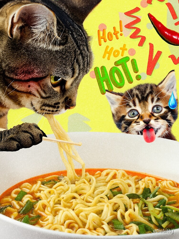 Funny Cat Spicy Noodle by ediebitty