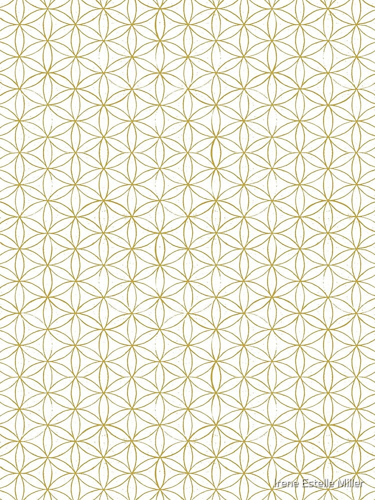 Flower of Life Linocut Pattern - Snow + Saffron by Irene Estelle