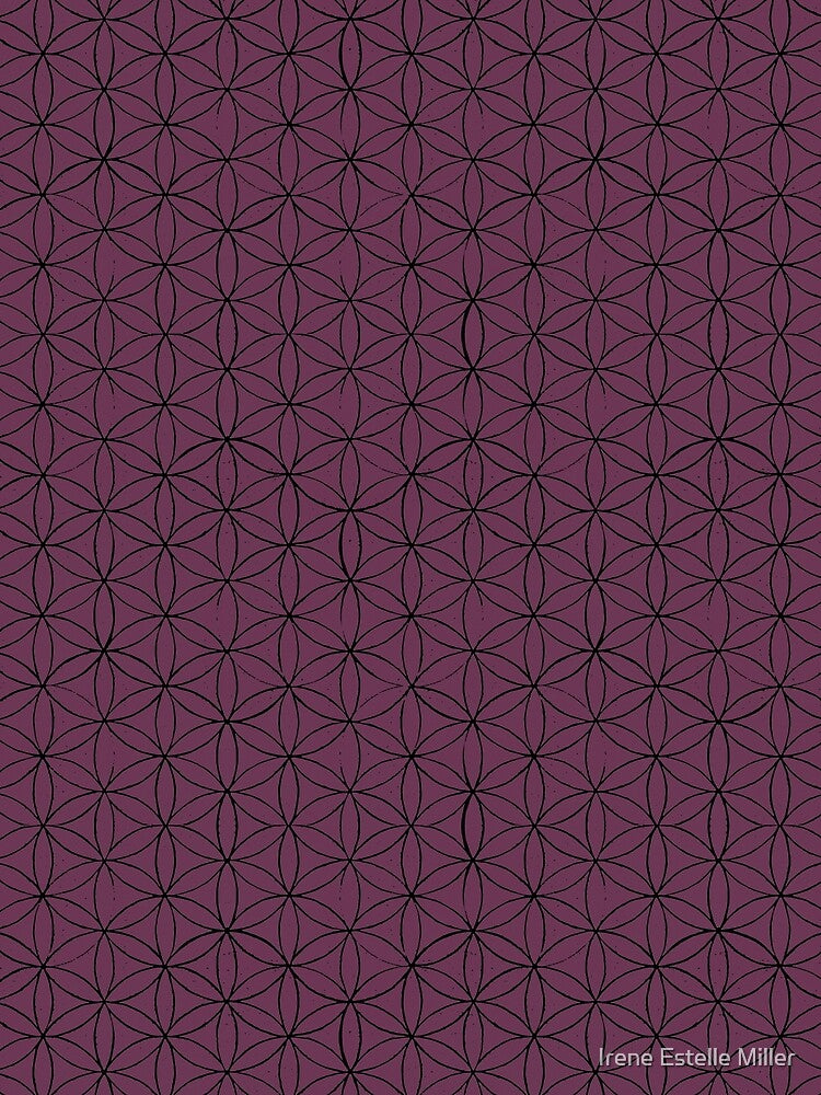 Flower of Life Linocut Pattern - Beet + Coal by Irene Estelle
