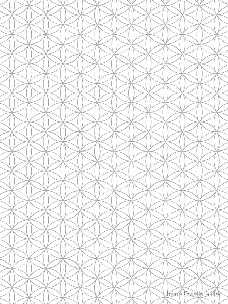 Flower of Life Linocut Pattern - Snow + Fog by Irene Estelle