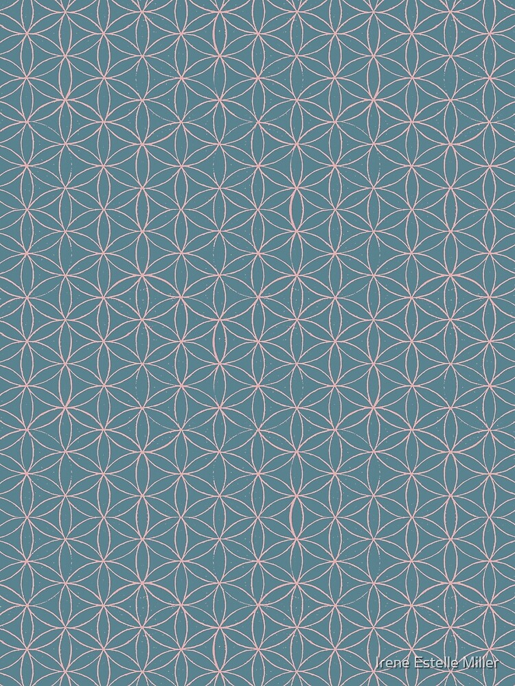 Flower of Life Linocut Pattern - Peacock + Rose by Irene Estelle