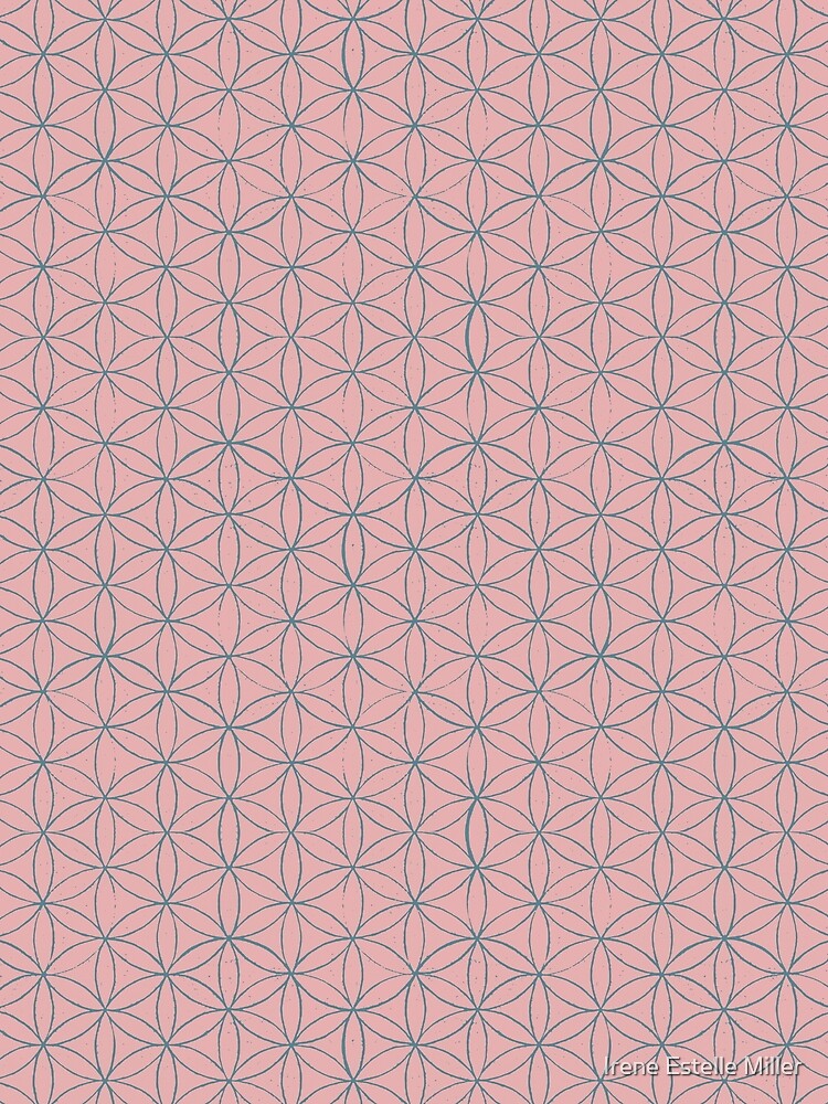 Flower of Life Linocut Pattern - Rose + Peacock by Irene Estelle