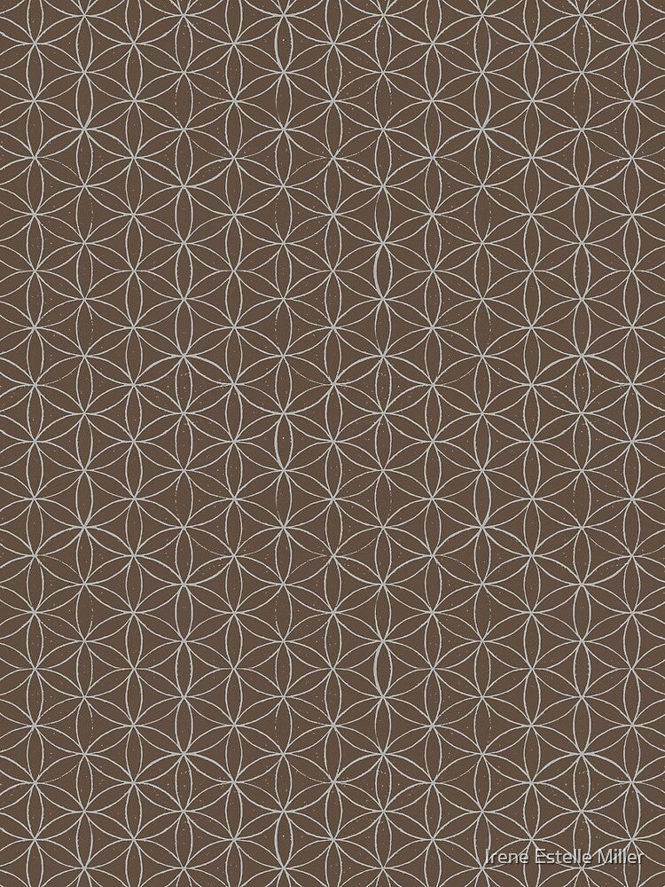 Flower of Life Linocut Pattern - Earth + Fog by Irene Estelle