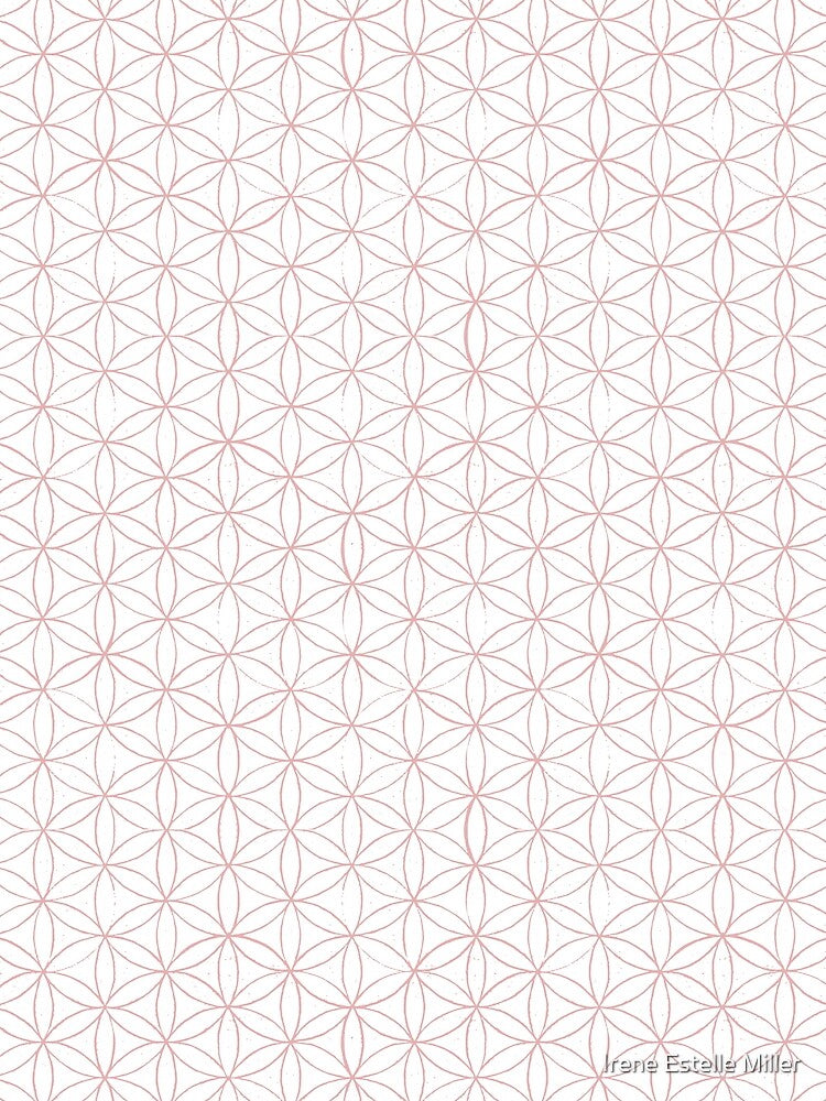 Flower of Life Linocut Pattern - Snow + Rose by Irene Estelle