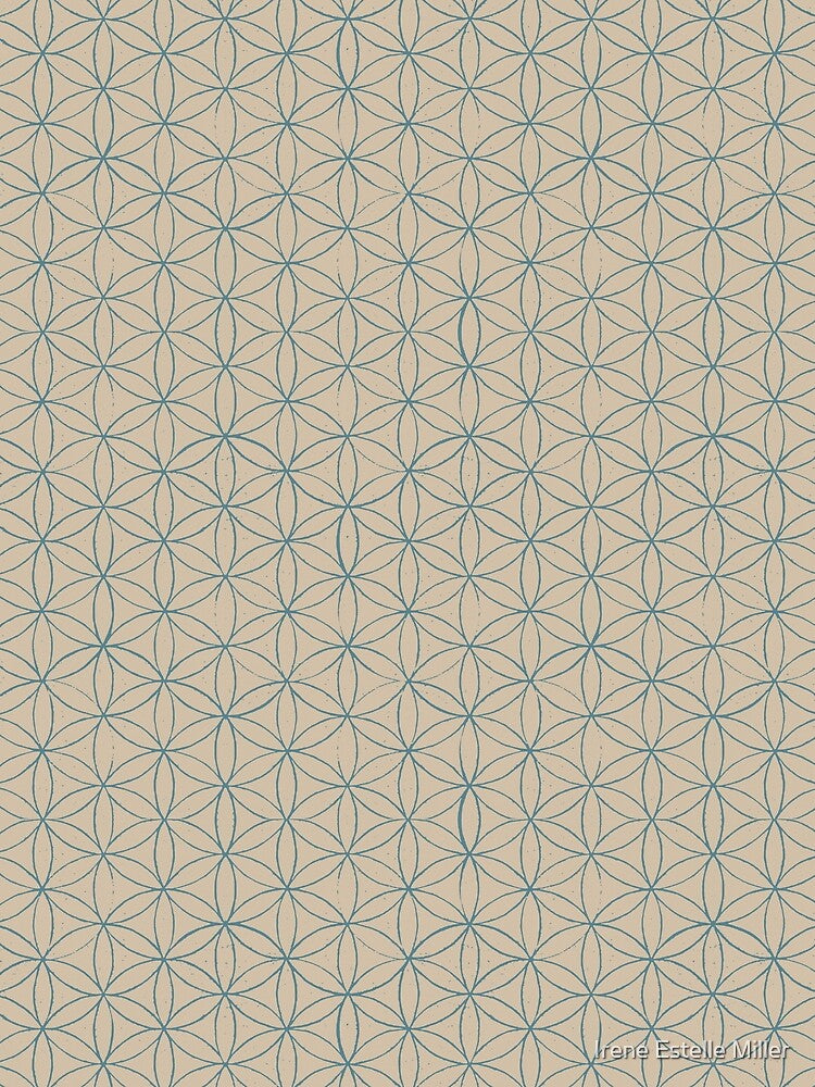 Flower of Life Linocut Pattern - Dove + Peacock by Irene Estelle