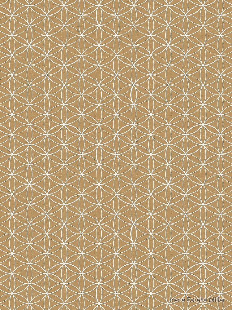 Flower of Life Linocut Pattern - Fawn + Snow by Irene Estelle