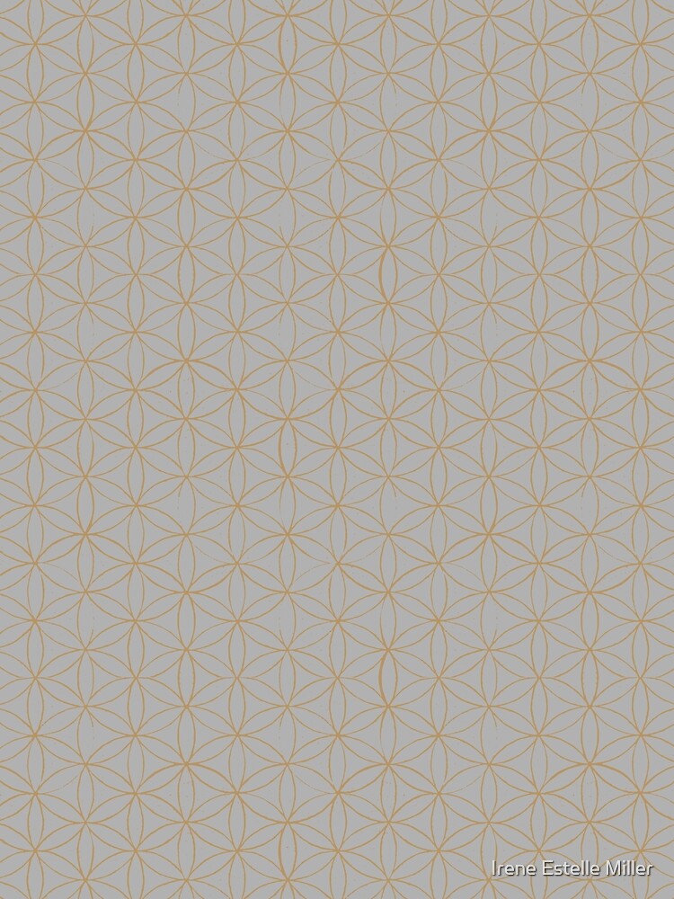 Flower of Life Linocut Pattern - Fog + Fawn by Irene Estelle