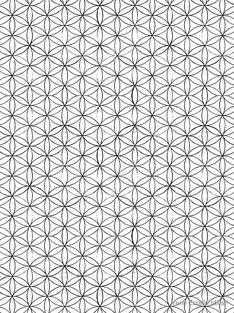 Flower of Life Linocut Pattern - Snow + Coal by Irene Estelle