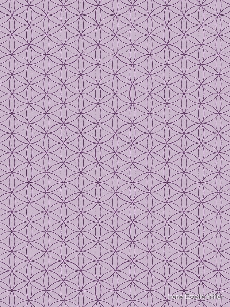 Flower of Life Linocut Pattern - Dust + Plum by Irene Estelle