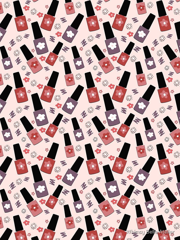 Nail Polish Party – Blush Pink Beauty Pattern by Whimsy Belle Atelier