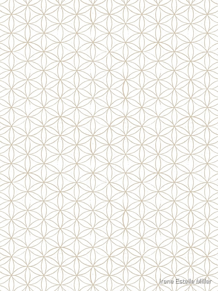 Flower of Life Linocut Pattern - Snow + Dove by Irene Estelle