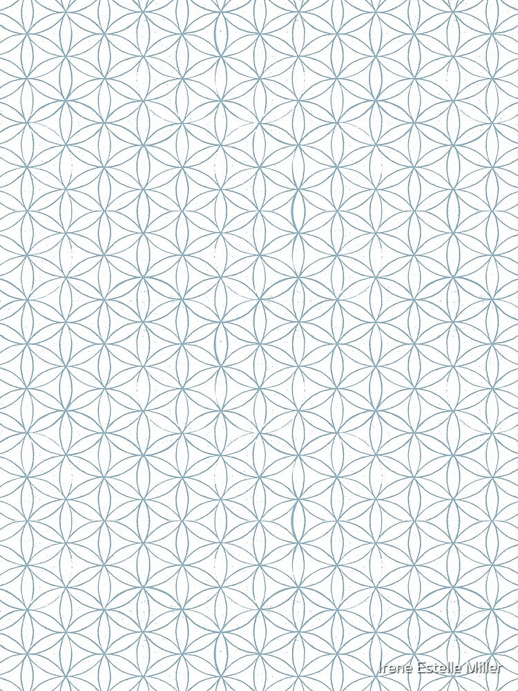Flower of Life Linocut Pattern - Snow + Sky by Irene Estelle