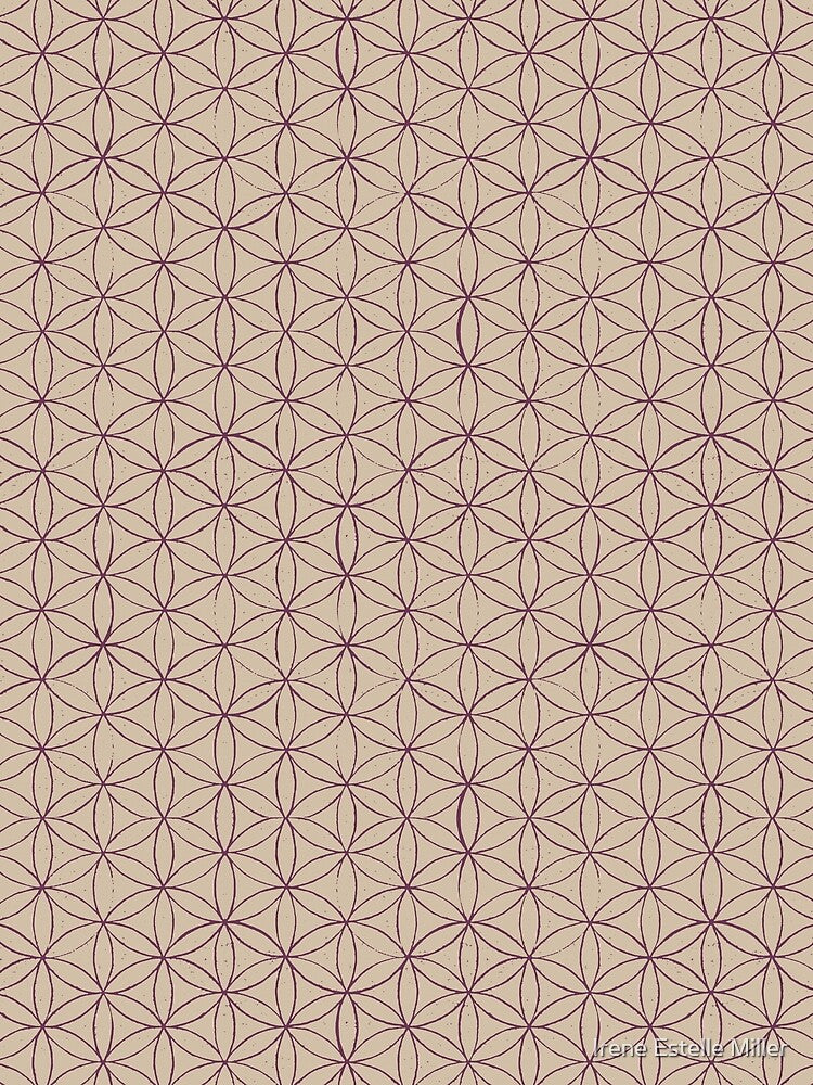 Flower of Life Linocut Pattern - Dove + Beet by Irene Estelle