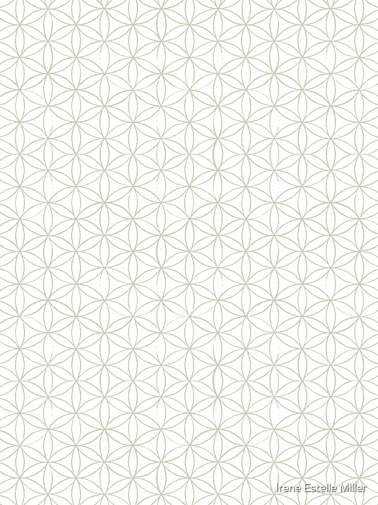 Flower of Life Linocut Pattern - Snow + Tea by Irene Estelle
