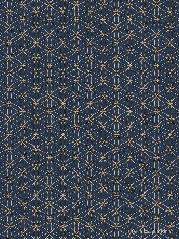 Flower of Life Linocut Pattern - Dusk + Fawn by Irene Estelle