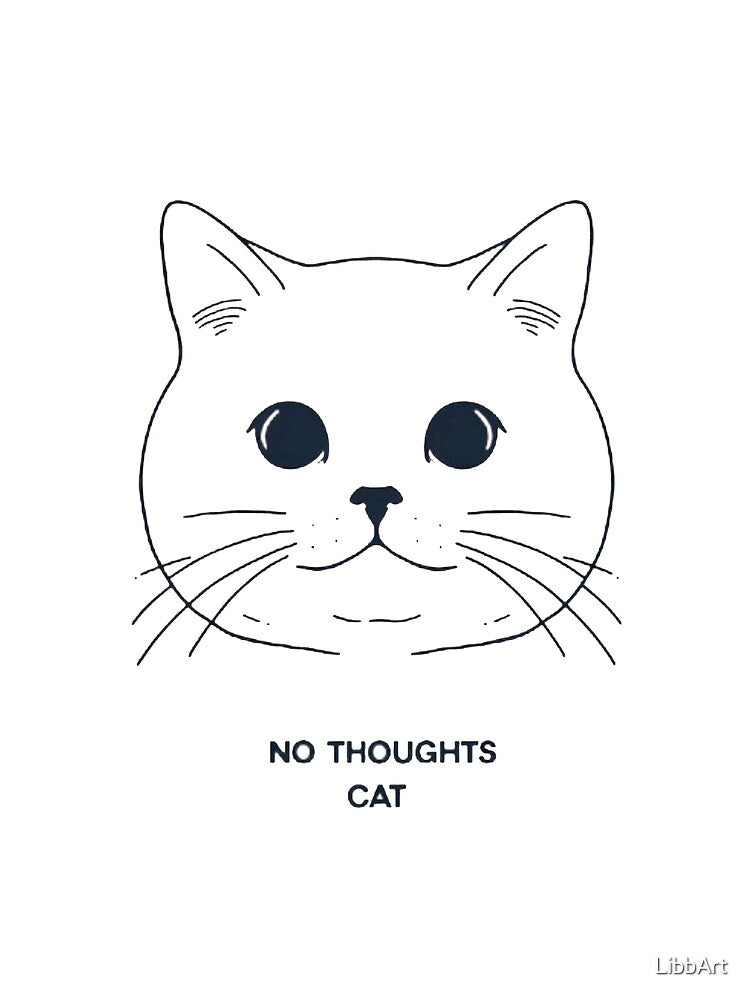 Minimalist Cat Line Art – Elegant Simple Modern Design by LibbArt