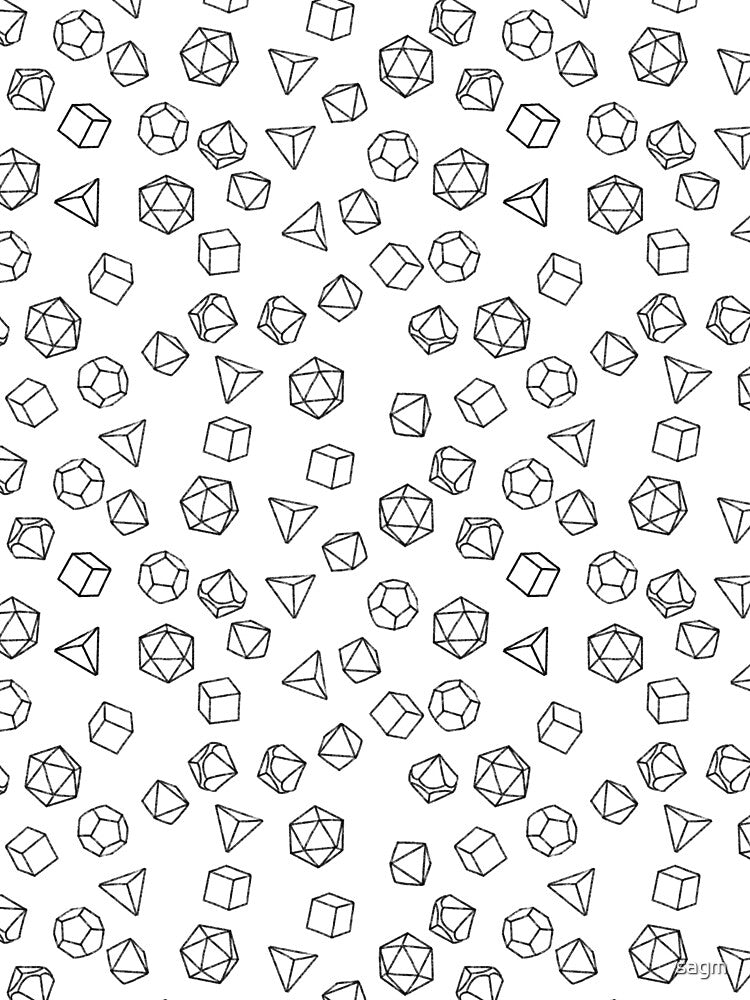 DnD Dice Black on White Pattern by sagm