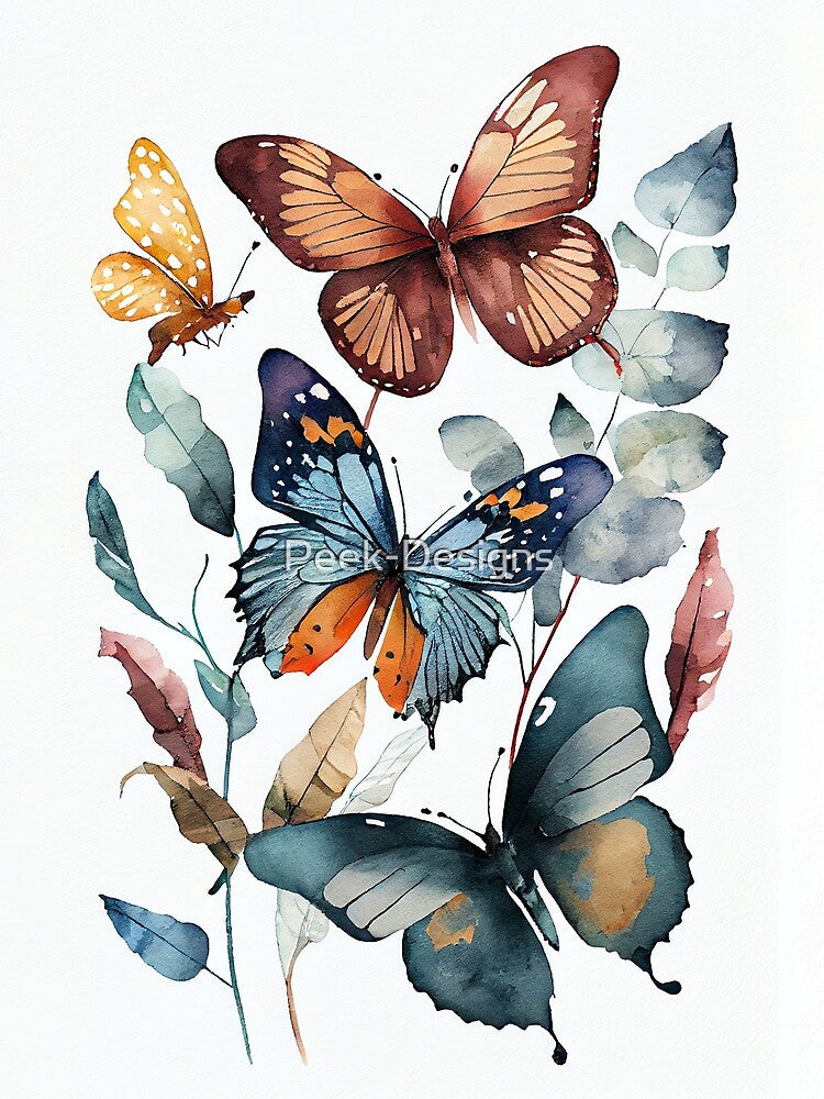 Boho Wall Decor Butterflies Wall Art For Livingroom Painting Butterflies Art Boho Original Wall Art For Livingroom by Peek-Designs