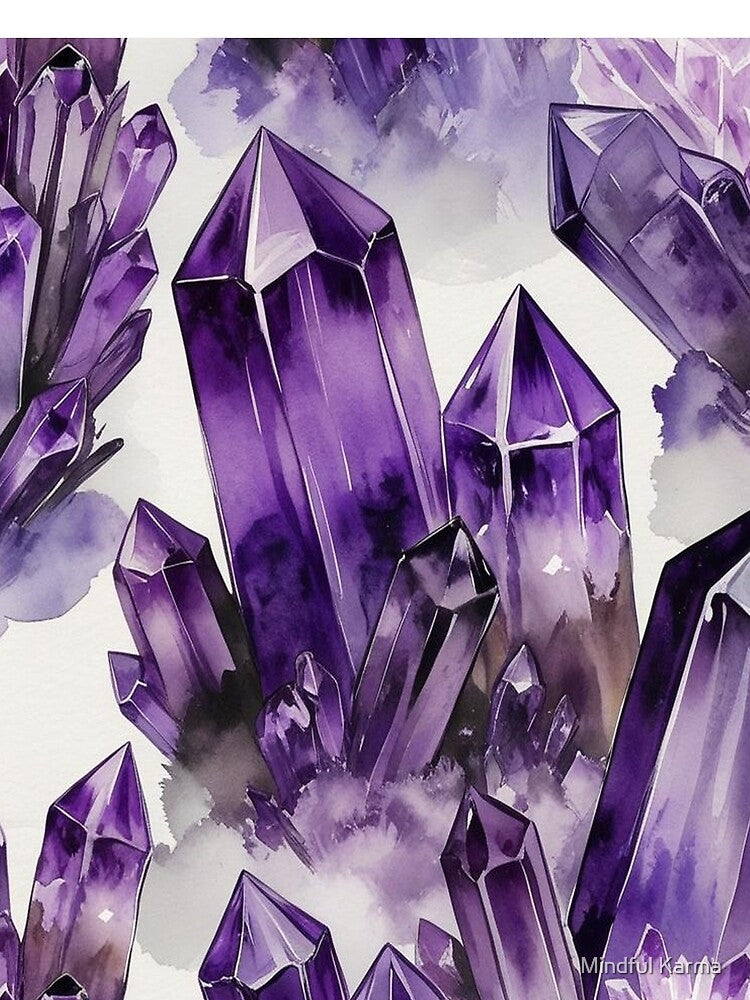 Amethyst Crystal Cluster – Purple Healing Gemstone Art by Mindful Karma