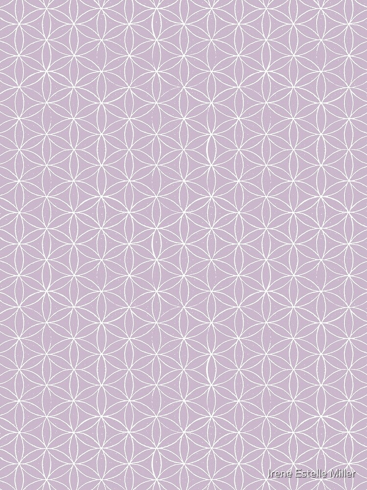 Flower of Life Linocut Pattern - Dust + Snow by Irene Estelle