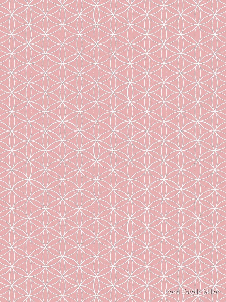 Flower of Life Linocut Pattern - Rose + Snow by Irene Estelle
