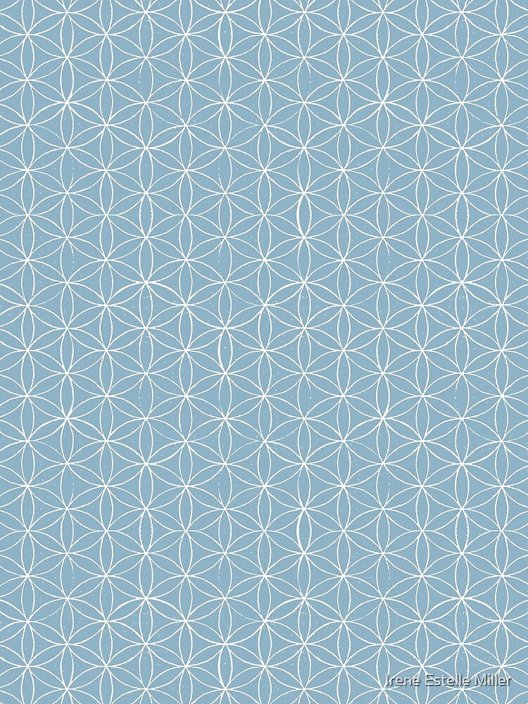 Flower of Life Linocut Pattern - Sky + Snow by Irene Estelle