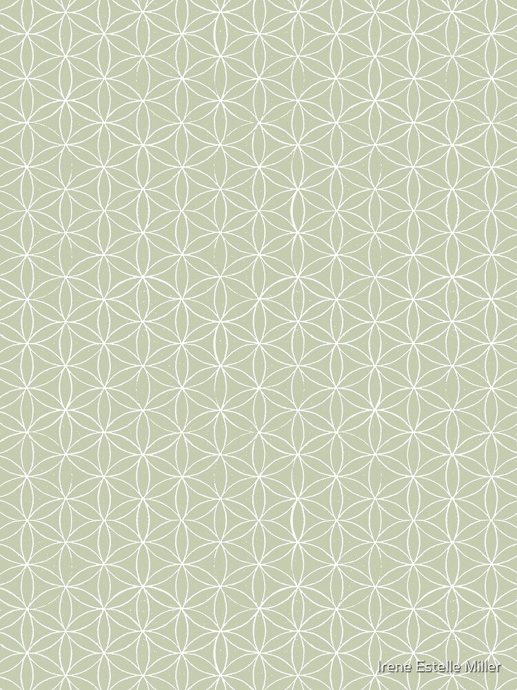 Flower of Life Linocut Pattern - Tea + Snow by Irene Estelle
