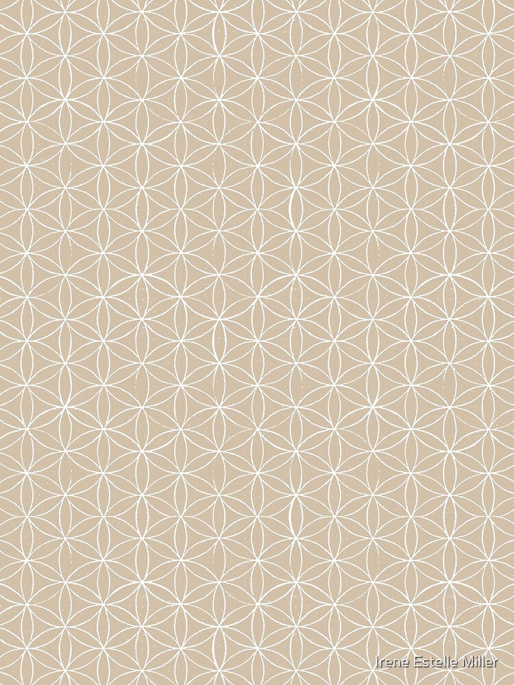 Flower of Life Linocut Pattern - Dove + Snow by Irene Estelle