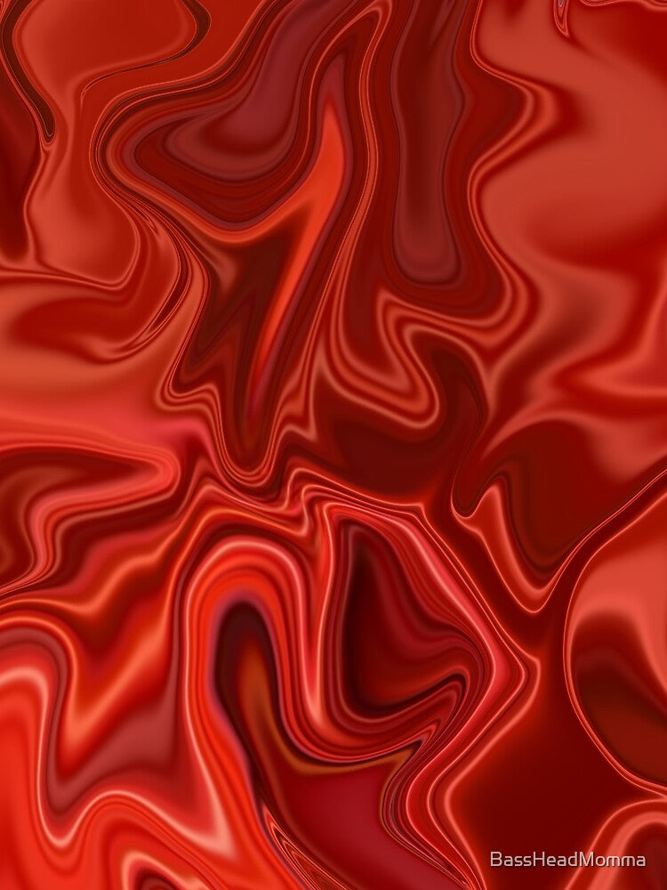 Electric Red Fluid Abstract Art by BassHeadMomma