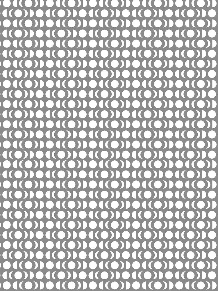 Moon Phases Pattern (White on Gray) by BeJolley