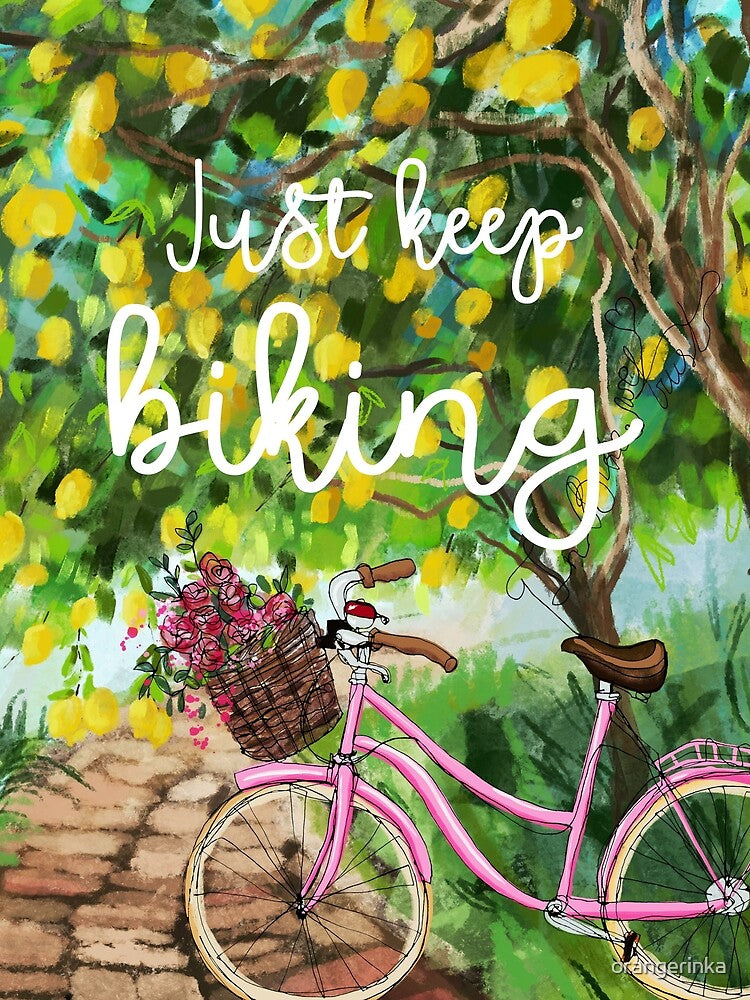Just keep biking, bicycle under lemon trees by orangerinka