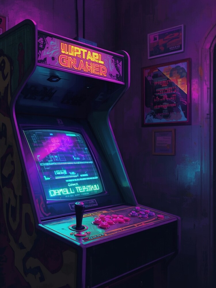Retro Arcade Machine Gaming Pop Art Design by Pink-Blossoms