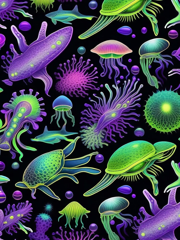 Bioluminescent Deep Ocean Amoeba Pattern by DreamCraze