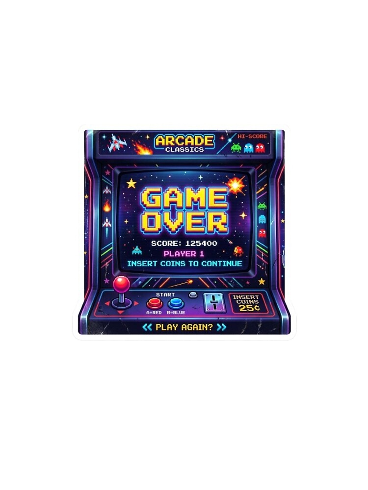 Retro Arcade Game Over Illustration by ajamzbox