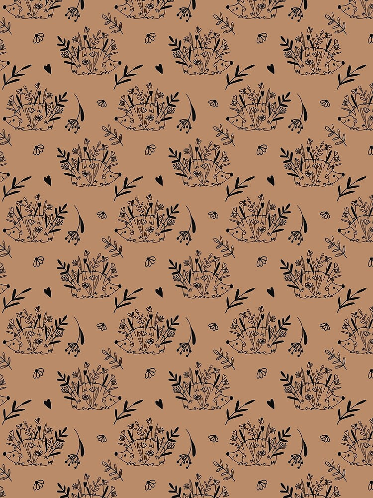 Cute hedgehogs with tiny flowers pattern by simonaburlacu