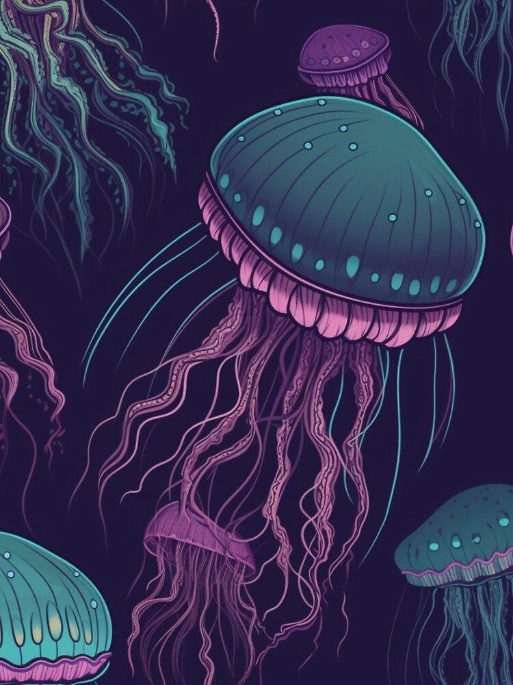 Lumo jellyfish pink by Lillypot-Prints