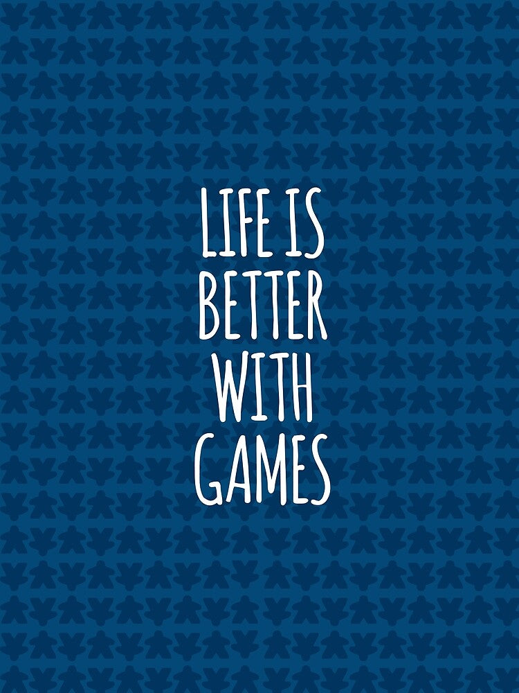 Life is Better with Games All Blue Meeples Pattern - Perfect for Board Game Lovers by BeamGeeks
