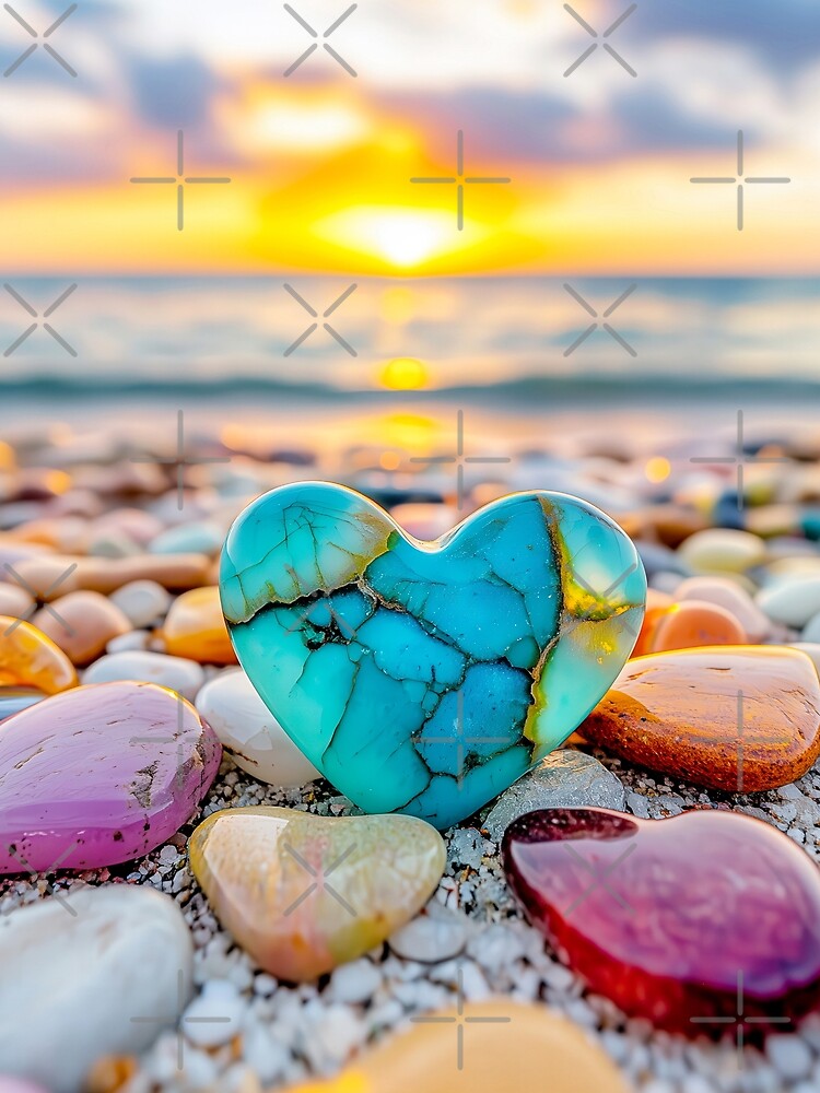 Turquoise Heart at Sunset – Ocean Serenity by AngelottiCR