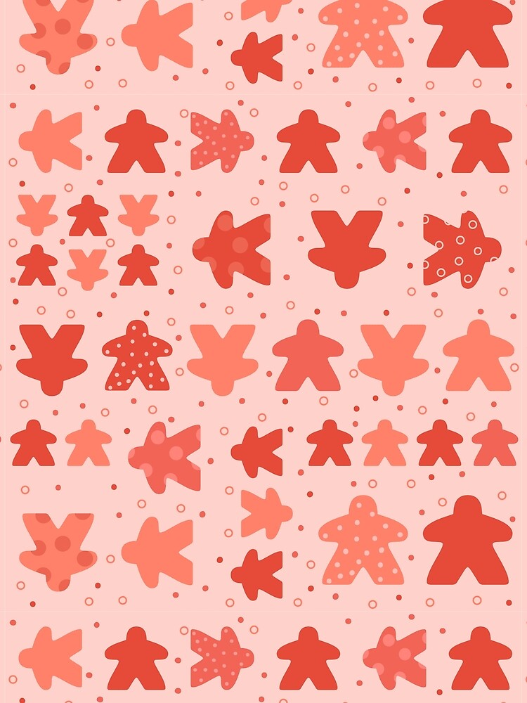 I Play Red - Meeple Board Game Pattern by BeamGeeks
