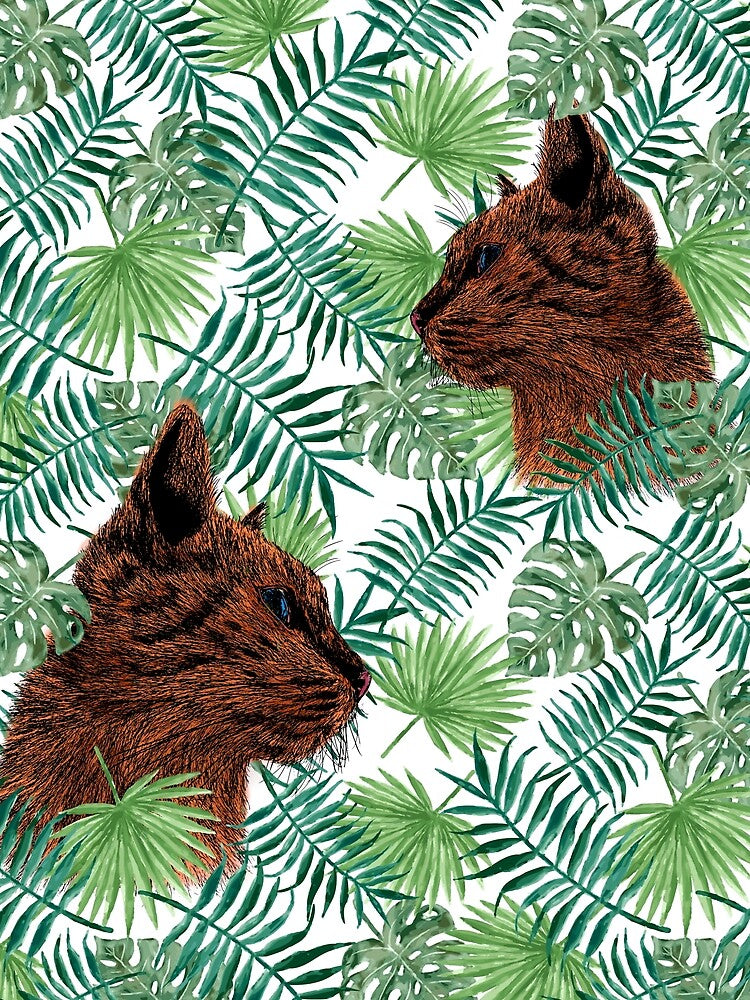 Cats in tropical leaves by Catspeople