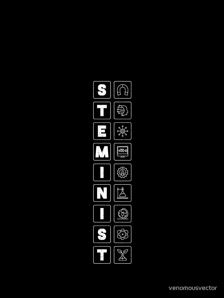 STEMinist creative minimal outline design for Science and STEM Lovers by venomousvector
