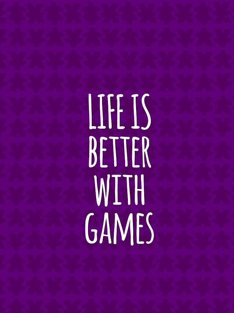 Life is Better with Games All Purple Meeples Pattern - Perfect for Board Game Lovers by BeamGeeks