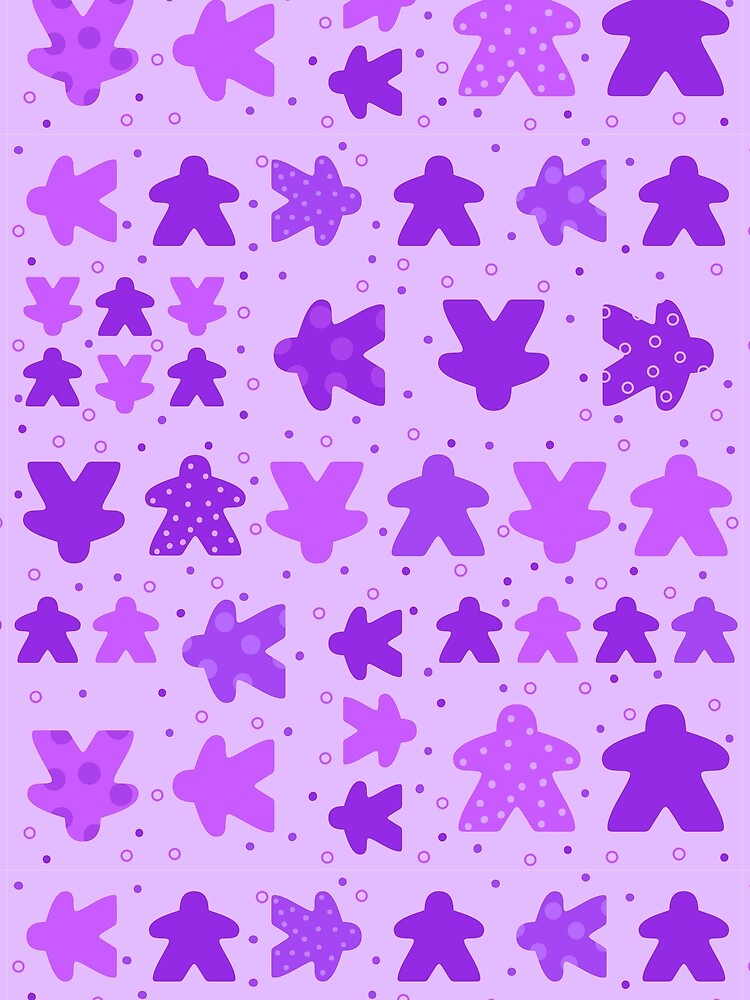 I Play Purple - Meeple Board Game Pattern by BeamGeeks