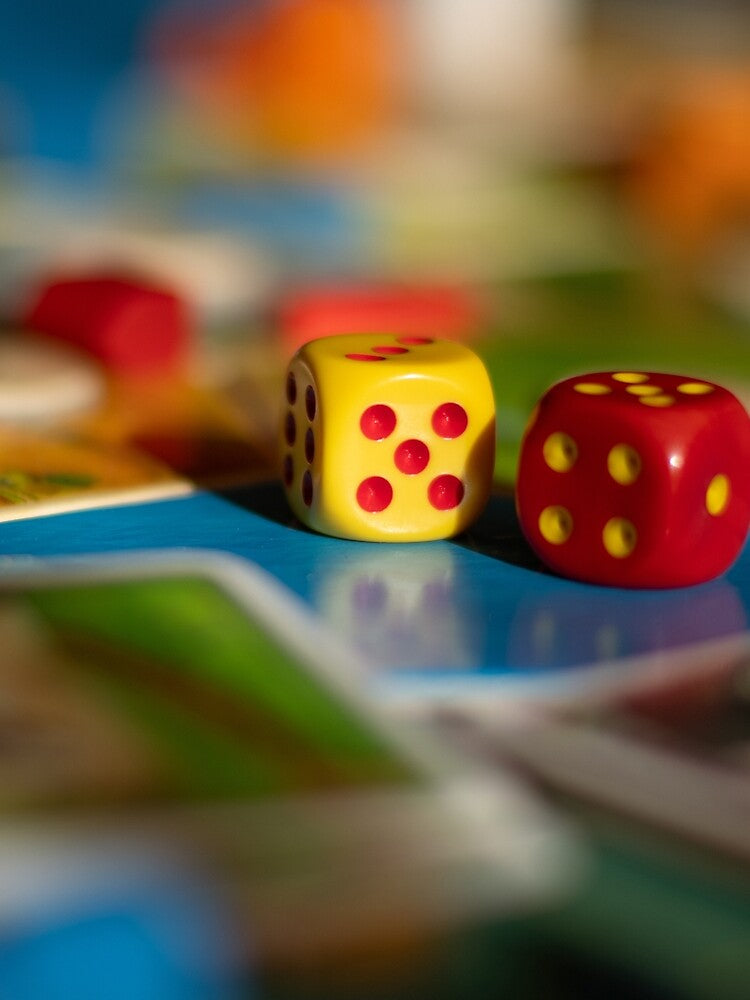 Settlers of Catan Photo of Dice & Cards by BeamGeeks